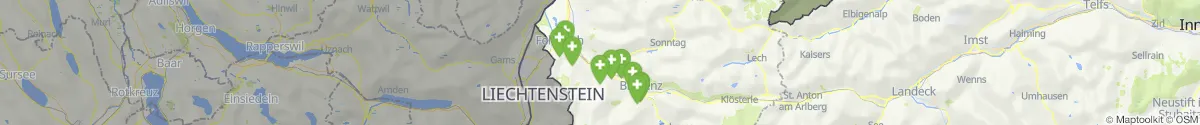 Kartenansicht für Apotheken-Notdienste in der Nähe von Nenzing (Bludenz, Vorarlberg)